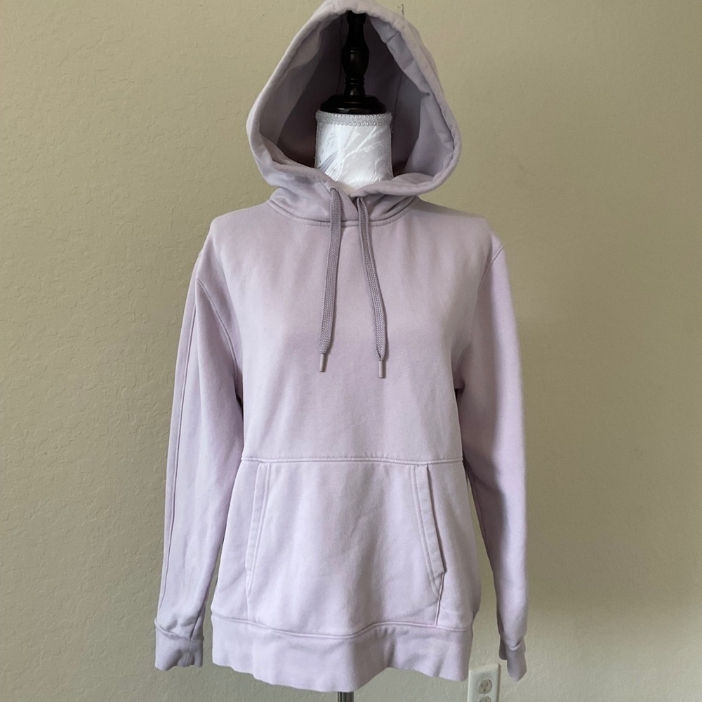 Athleta Retroplush Hoodie Womens Medium Lavender Fleecelined Pullover Sweatshirt